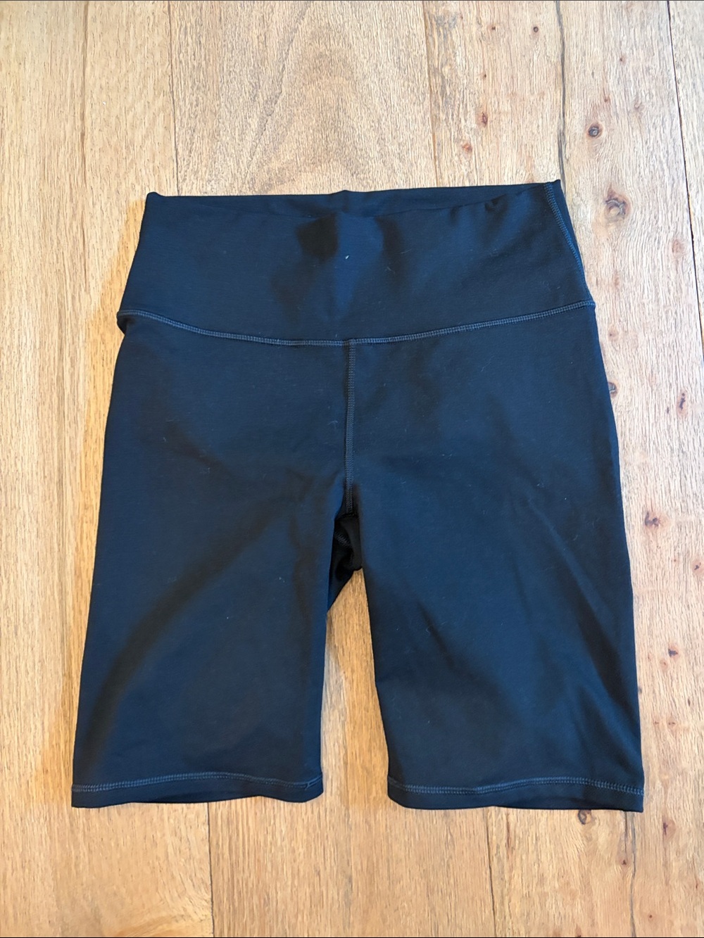 Fabletics Black High-Rise Bike Shorts with Wide Waistband